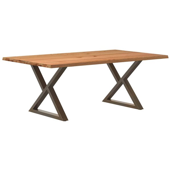 vidaXL Table à manger et bord naturel bois massif chêne