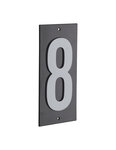 THIRARD - Plaque de signalisation 8  marquage blanc sur fond noir  panneau ABS à visser  56x120mm - THIRARD