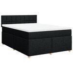 vidaXL Sommier à lattes de lit avec matelas Noir 160x200 cm Tissu