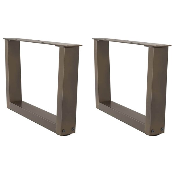 vidaXL Pieds de table basse en forme de V  2 pièces  acier naturel  60 x (30-31 3) cm