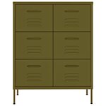 vidaXL Armoire à tiroirs Vert olive 80x35x101 5 cm Acier