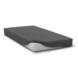Drap housse 90 x 190 cm + 30 cm bonnet - microfibre - 82 g - Gris anthracite