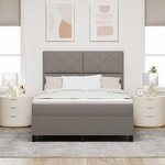 vidaXL Lit à ressorts avec tête de lit Taupe 160 x 200 cm tissu