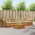 vidaXL Ensemble de canapés d'extérieur 5 Pièces Naturel et Beige
