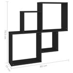 vidaXL Étagère murale cube Noir 80x15x78 5 cm Bois d’ingénierie