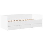vidaXL Lit de jour avec tiroirs blanc 90x190 cm bois d'ingénierie