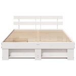 vidaXL Cadre de lit avec tiroir Blanc 150 x 200 cm Bois de pin massif