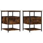vidaXL Tables de chevet 2 Pièces chêne fumé 40x42x56 cm bois d'ingénierie