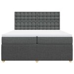vidaXL Sommier à lattes de lit avec matelas Gris foncé 200x200cm Tissu