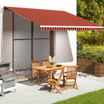 vidaXL Tissu de remplacement pour auvent Orange et marron 4 5x3 5 m