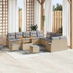 vidaXL Ensemble de canapé de jardin 13 Pièces Beige et Gris clair