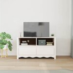 Meuble TV vidaXL "DRAMMEN" Blanc 99x43x55 cm en bois massif de pin
