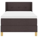 vidaXL Lit à ressorts Marron foncé et Blanc 80 x 200 cm tissu