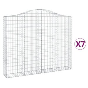 vidaXL Paniers à gabions arqués 7 Pièces 200x30x160/180 cm Fer galvanisé