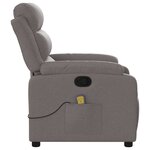vidaXL Fauteuil de massage inclinable Taupe Tissu