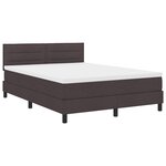 vidaXL Lit à ressorts avec matelas gris foncé 160x200 cm en tissu