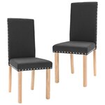 vidaXL Chaises à manger lot de 2 noir tissu