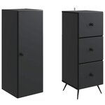 vidaXL Ensemble de Meubles 2 Pièces Noir 34 5 x 34 5 x 90 cm