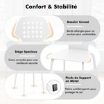 Lot de 4 chaises de salle à manger en métal chaise de cuisine moderne avec dossier creux et pieds chaise d'invité sans accoudoirs blanc 20_0008797