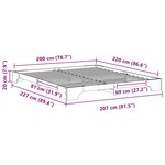 vidaXL Cadre de lit Blanc 200 x 220 cm Pin massif
