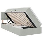 vidaXL Lit de rangement LED avec matelas Gris clair 90 x 190 cm