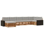 vidaXL Ensemble de canapés d'extérieur 7 Pièces Naturel et gris clair