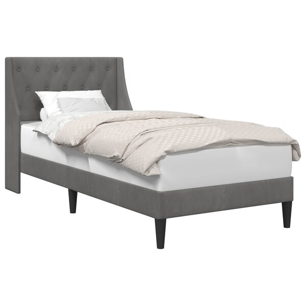 vidaXL Cadre de lit avec tête de lit Gris foncé 90 x 190 cm Velours