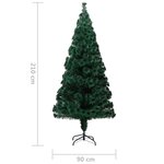 vidaXL Sapin de Noël artificiel avec support vert 210 cm fibre optique