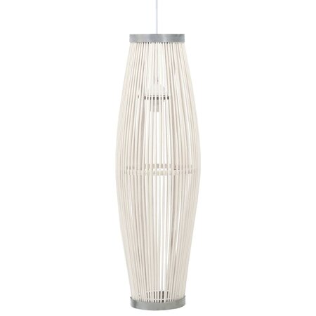 vidaXL Lampe suspendue Blanc Osier 40 W 27x68 cm Ovale E27
