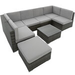 Tectake Canapé de Jardin VENISE 7 places - gris