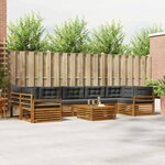 vidaXL Ensemble de canapés d'extérieur 8 pc Naturel et Anthracite