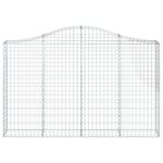 vidaXL Paniers à gabions arqués 8 Pièces 200x30x120/140 cm Fer galvanisé