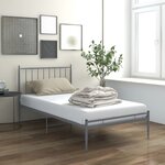 vidaXL Cadre de lit sans matelas gris métal 90x200 cm