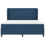 vidaXL Lit à ressorts avec matelas Bleu 180 x 200 cm tissu