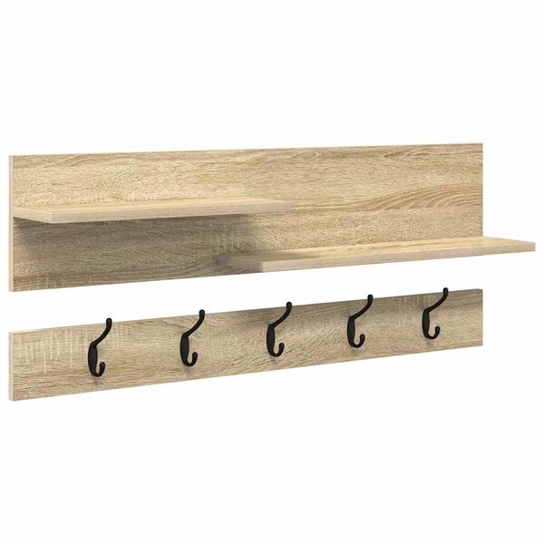 vidaXL Porte-manteau mural avec étagère Chêne sonoma 90 x 15 x 36 cm