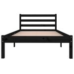 vidaXL Cadre de lit Bois de pin massif 90x200 cm Noir