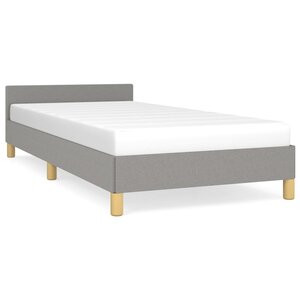 vidaXL Cadre de lit avec tête de lit Gris clair 90x190 cm Tissu