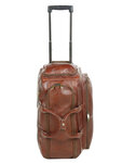 Sac de voyage cabine Travel à roulettes - Cuir Gras- KATANA - 60 CM - 33159-Marron