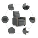 vidaXL Fauteuil inclinable Gris foncé Tissu