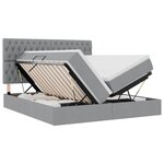 vidaXL Lit de Rangement avec tête de lit Gris clair 180 x 200 cm Tissu