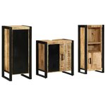 vidaXL Ensemble de mobilier de salle de bain 3 Pièces Bois Recyclé Solide