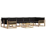 vidaXL Ensemble de canapés d'extérieur 8 pc Blanc et noir