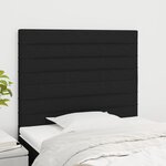 vidaXL Têtes de lit 2 Pièces Noir 80x5x78/88 cm Tissu