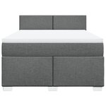 vidaXL Sommier à lattes de lit avec matelas Gris foncé 140x190cm Tissu