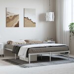 vidaXL Cadre de lit métal sans matelas blanc 150x200 cm