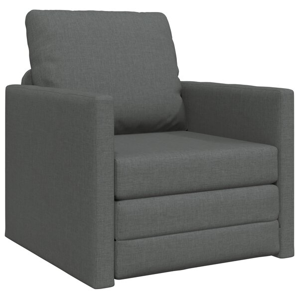 vidaXL Sofa lit 2-en-1 gris foncé 74x77x81 cm tissu
