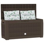 vidaXL Boîte de stockage de jardin Marron 119x48x60 cm Polypropylène