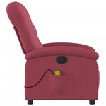 vidaXL Fauteuil de massage inclinable électrique Rouge bordeaux Tissu