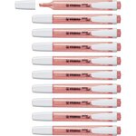Surligneur de poche SWING COOL Pointe Biseautée 1 - 4 mm Rouge x 10 STABILO