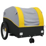 vidaXL Remorque de vélo noir et jaune 30 kg fer